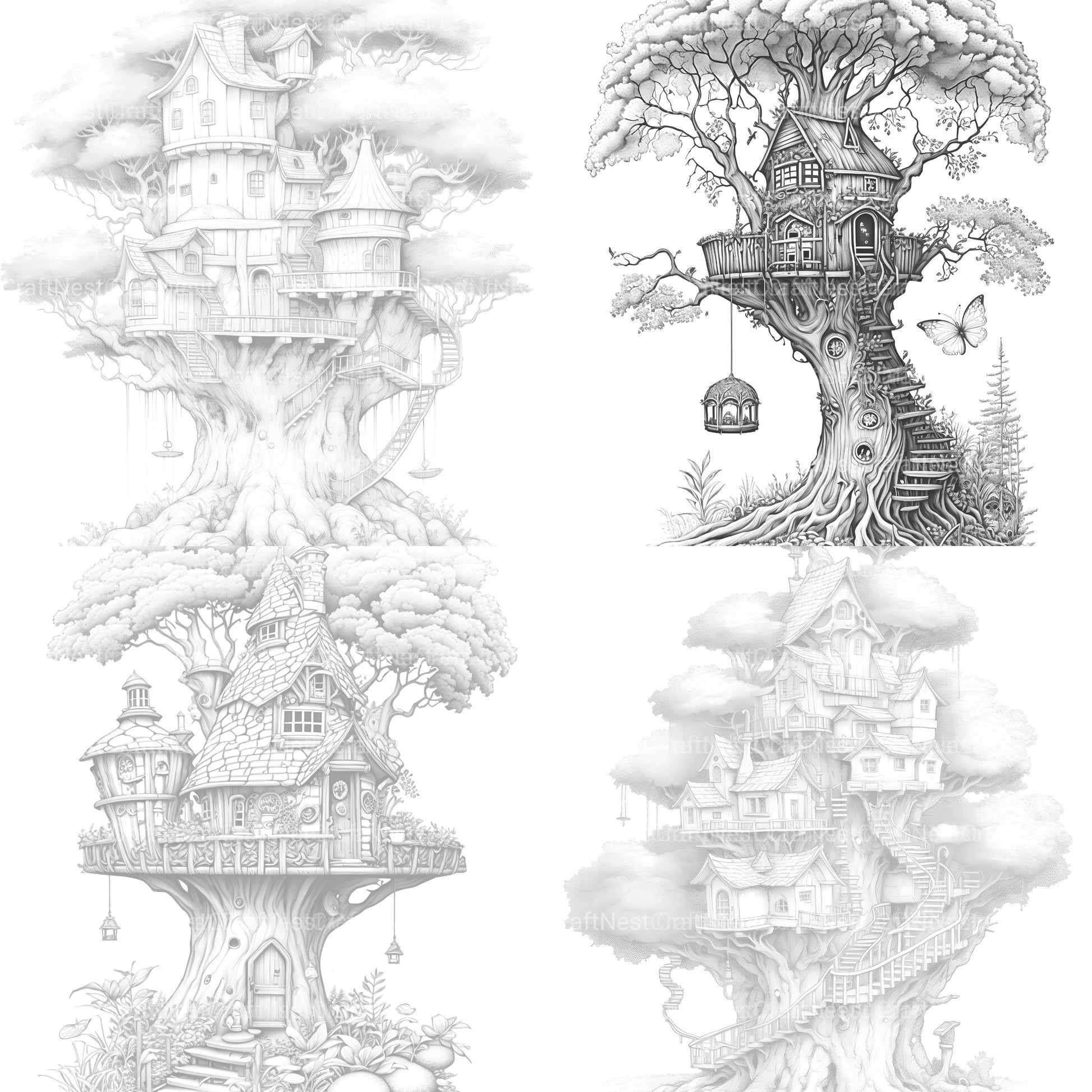 Treehouse Coloring Book 2 - CraftNest - Digital Crafting and Art