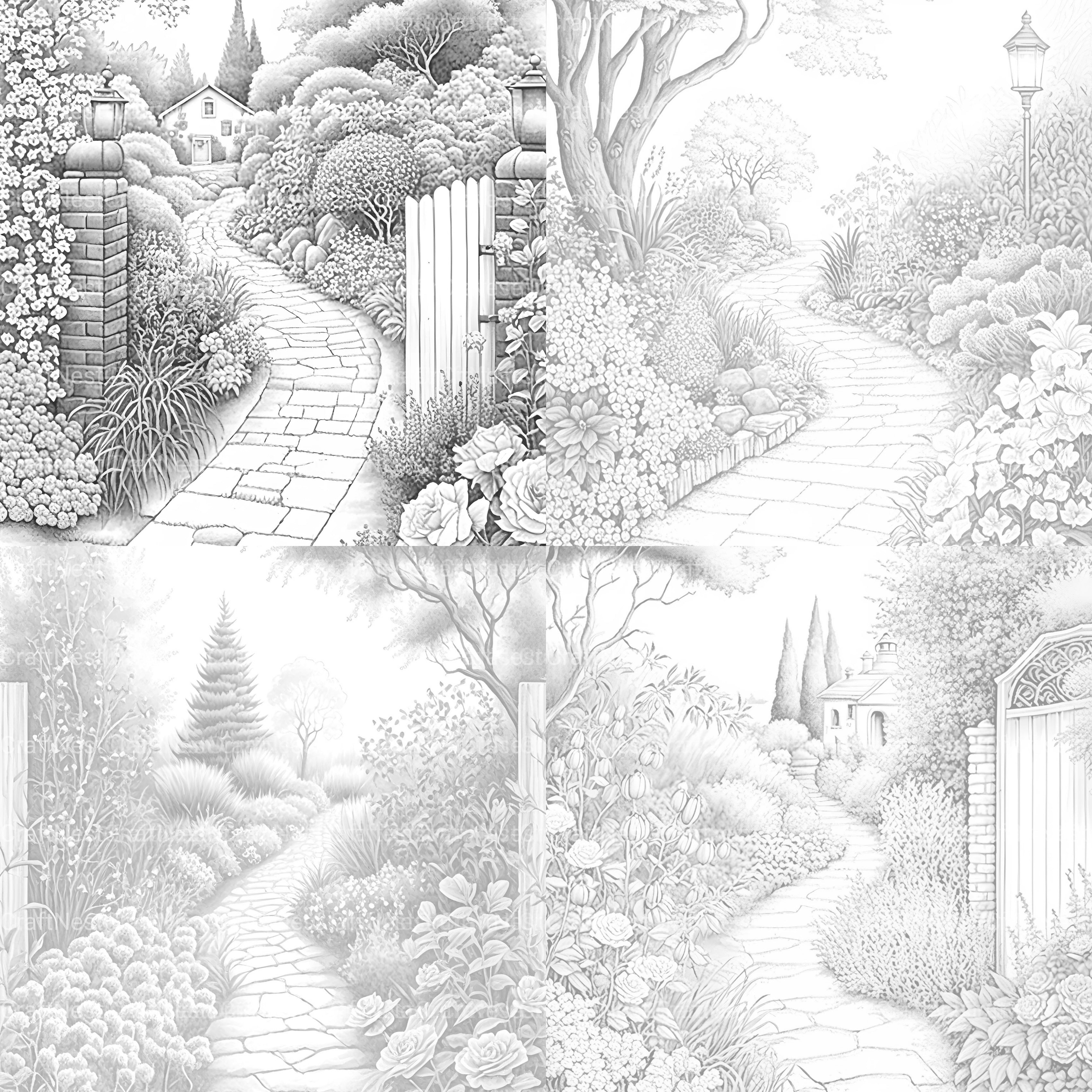 Garden Path Coloring Book - CraftNest - Digital Crafting and Art