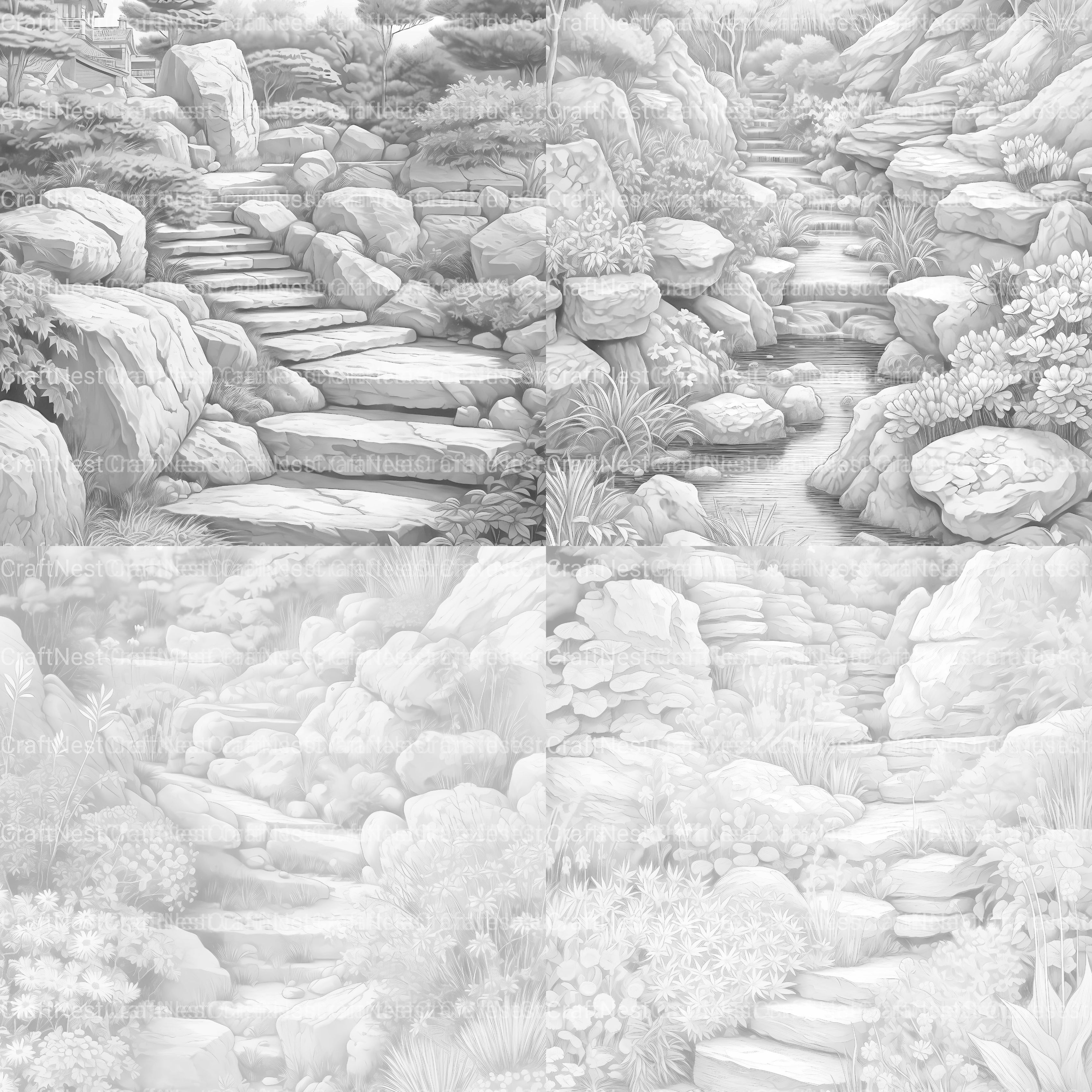 Rock Garden Coloring Book - CraftNest - Digital Crafting and Art