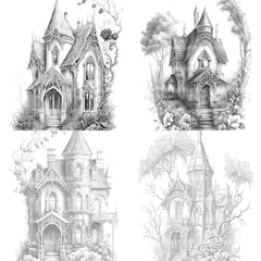 Gothic House Coloring Book - CraftNest - Digital Crafting and Art