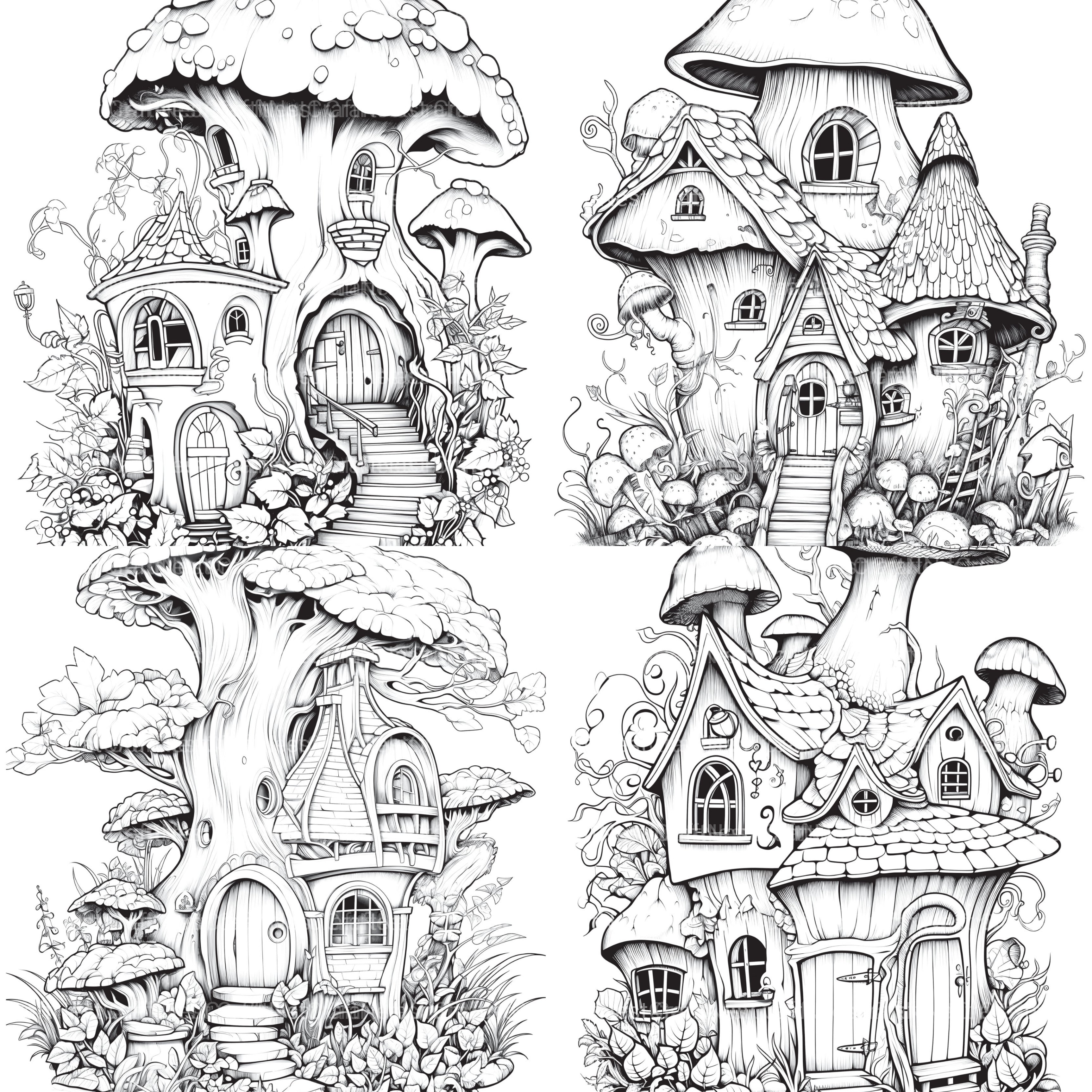 Fairy Houses Coloring Book - CraftNest - Digital Crafting and Art