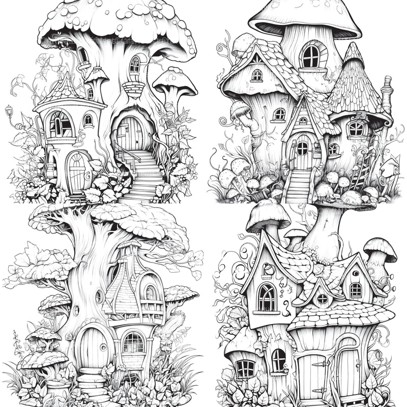Fairy Houses Coloring Book - CraftNest - Digital Crafting and Art