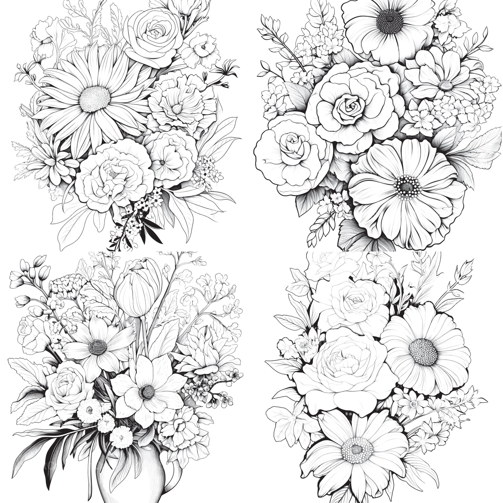Flower Coloring Book 2 - CraftNest - Digital Crafting and Art