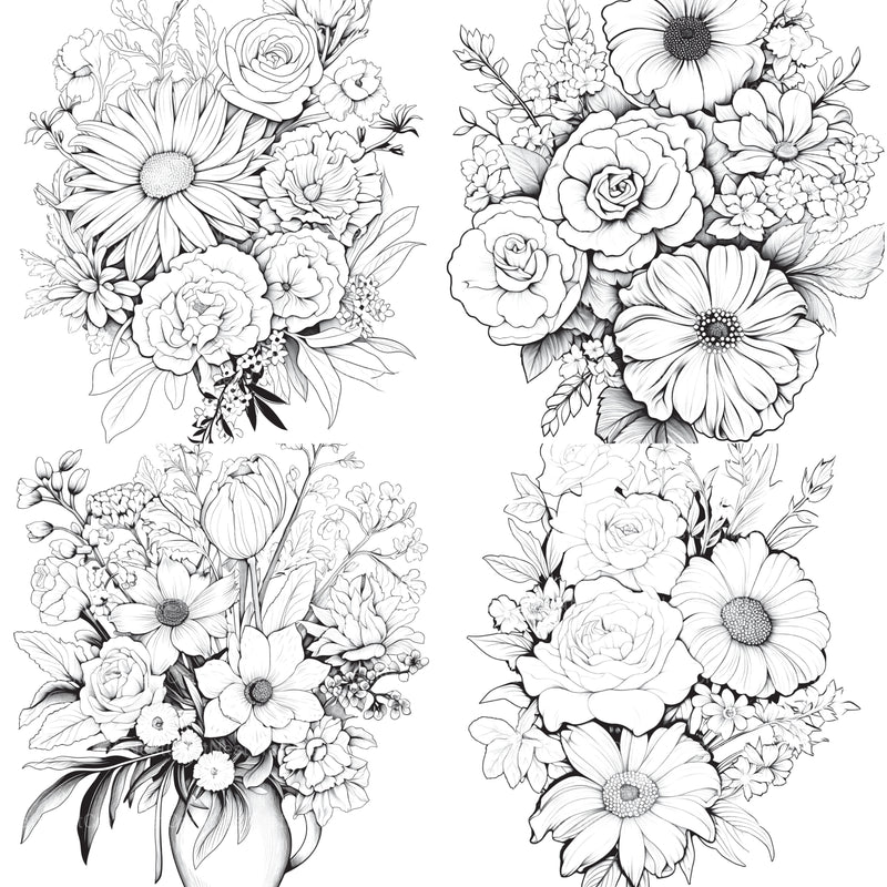 Flower Coloring Book 2 - CraftNest - Digital Crafting and Art