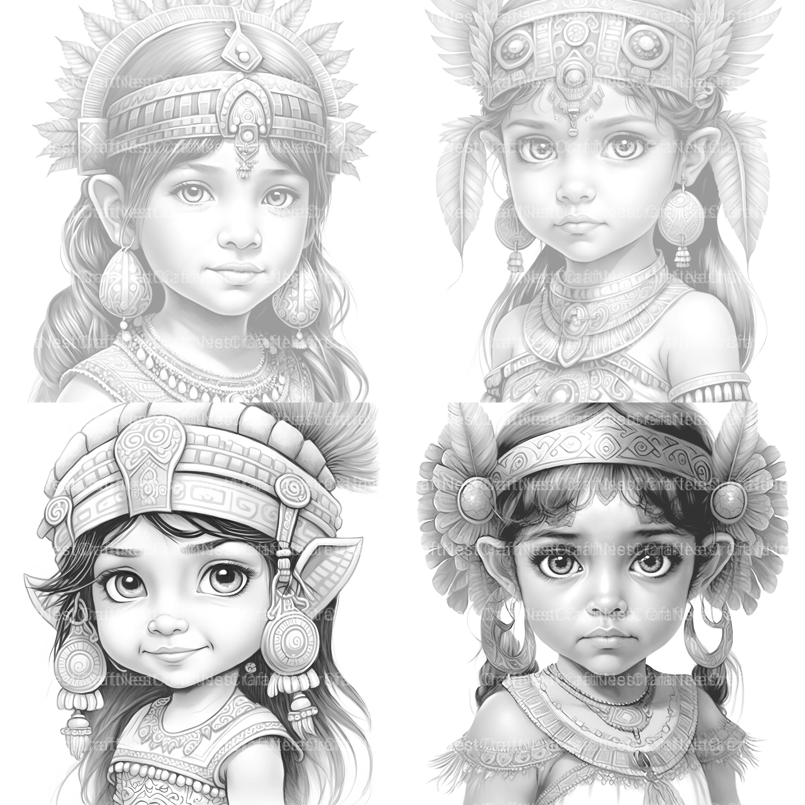 Aztec Boy Coloring Book - CraftNest - Digital Crafting and Art