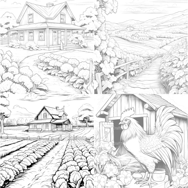 Country Life Coloring Book - CraftNest - Digital Crafting and Art