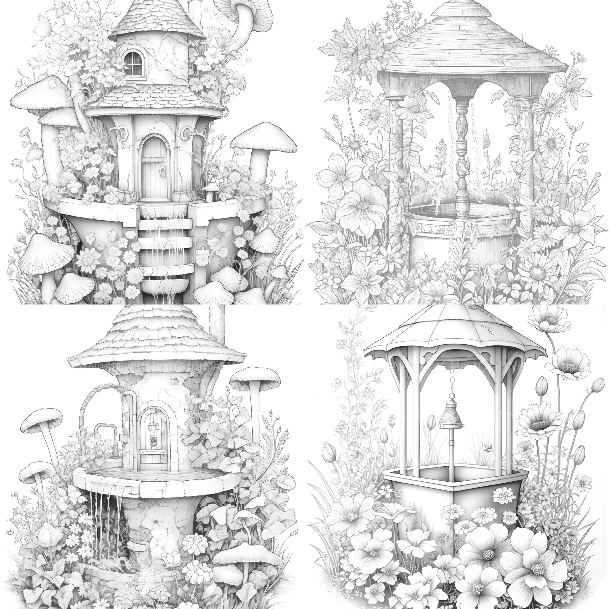 Wishing Well Coloring Book - CraftNest - Digital Crafting and Art