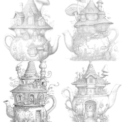 Teapot Fairy House Coloring Book - CraftNest - Digital Crafting and Art