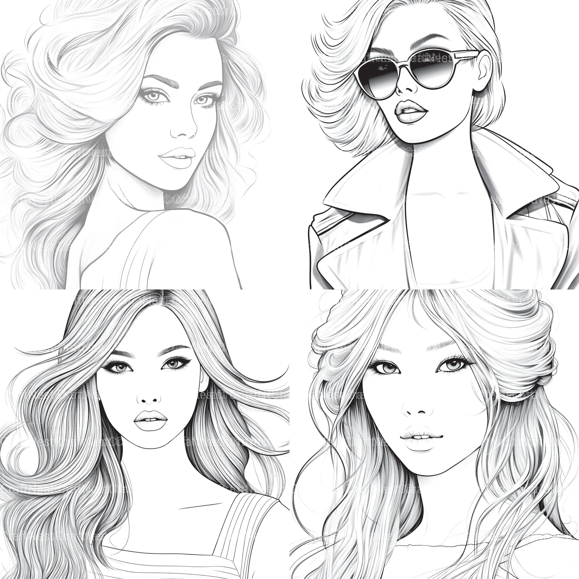 Beautiful Women Coloring Book - CraftNest - Digital Crafting and Art