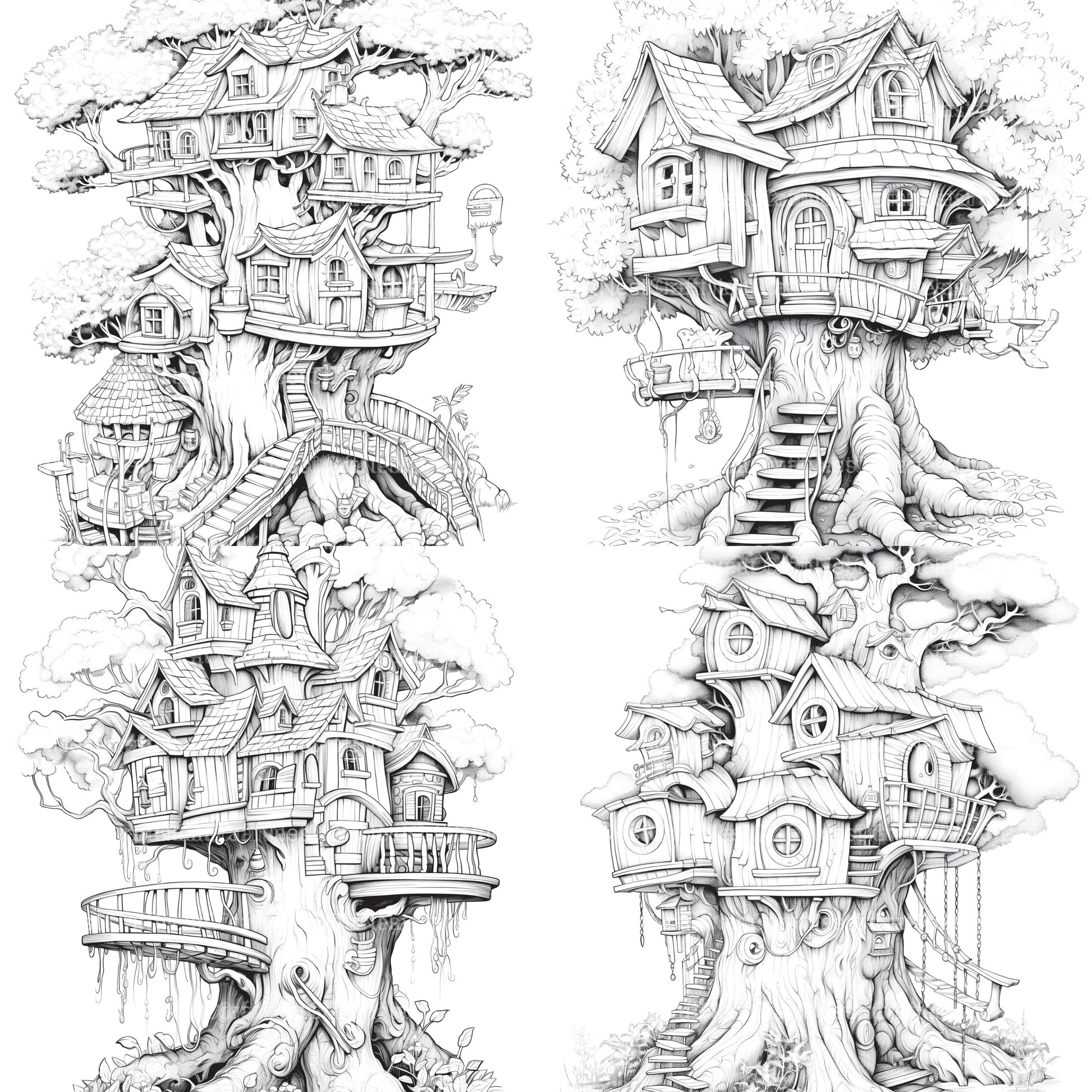 Treehouse Coloring Book - CraftNest - Digital Crafting and Art