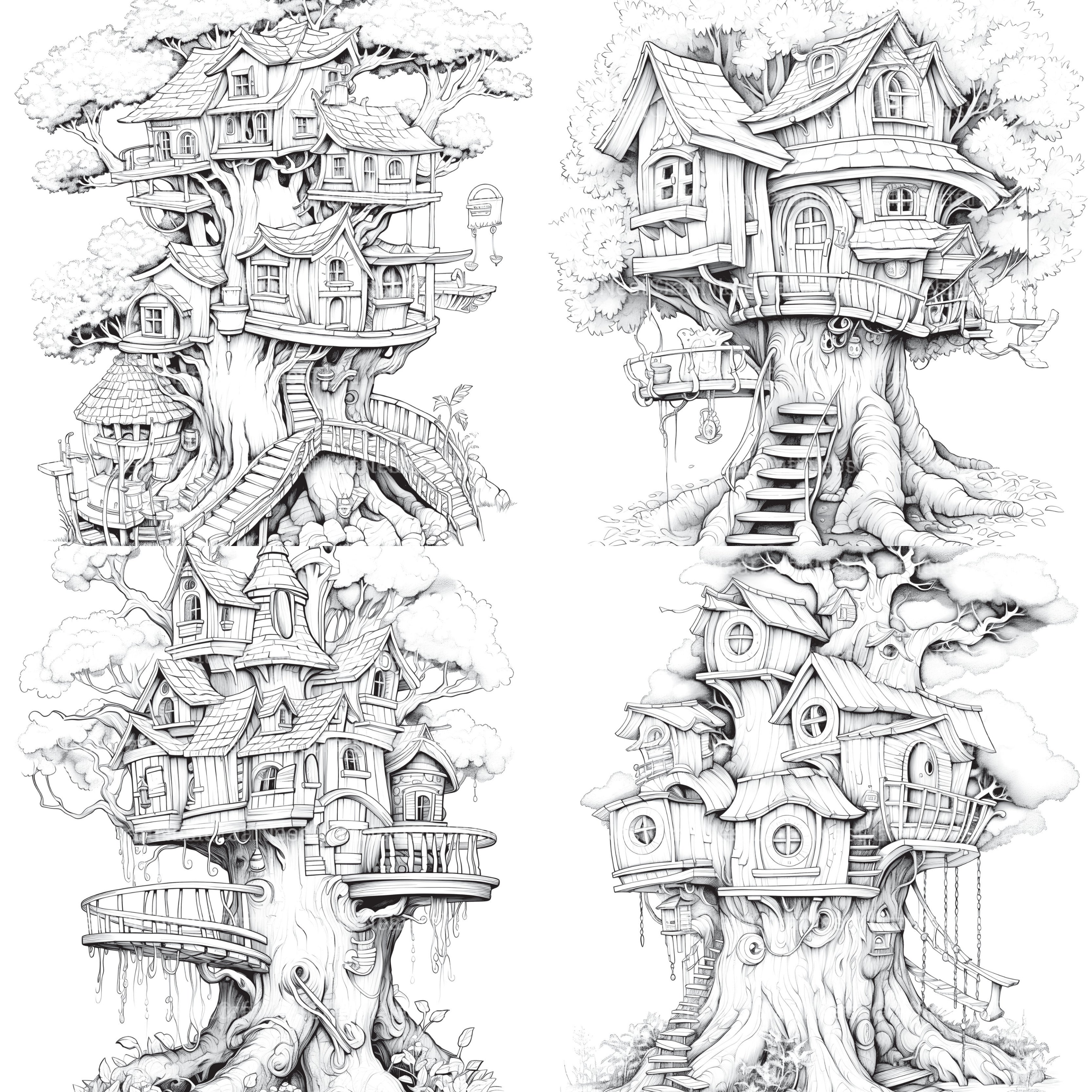 Treehouse Coloring Book - CraftNest - Digital Crafting and Art