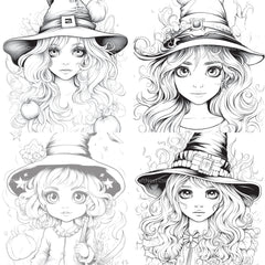 Cute Witch Coloring Book - CraftNest - Digital Crafting and Art