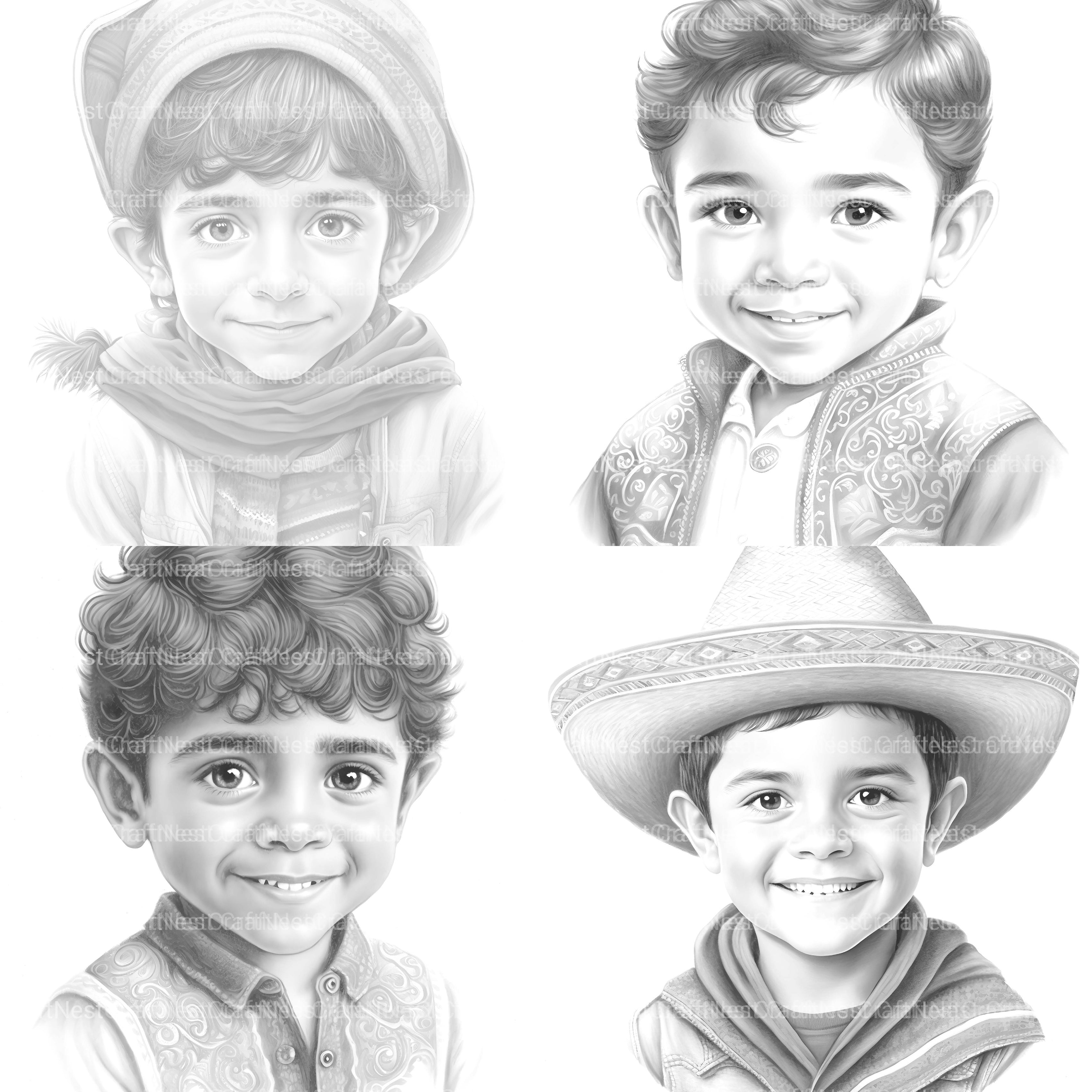 Cute Mexican Boy Coloring Book - CraftNest - Digital Crafting and Art