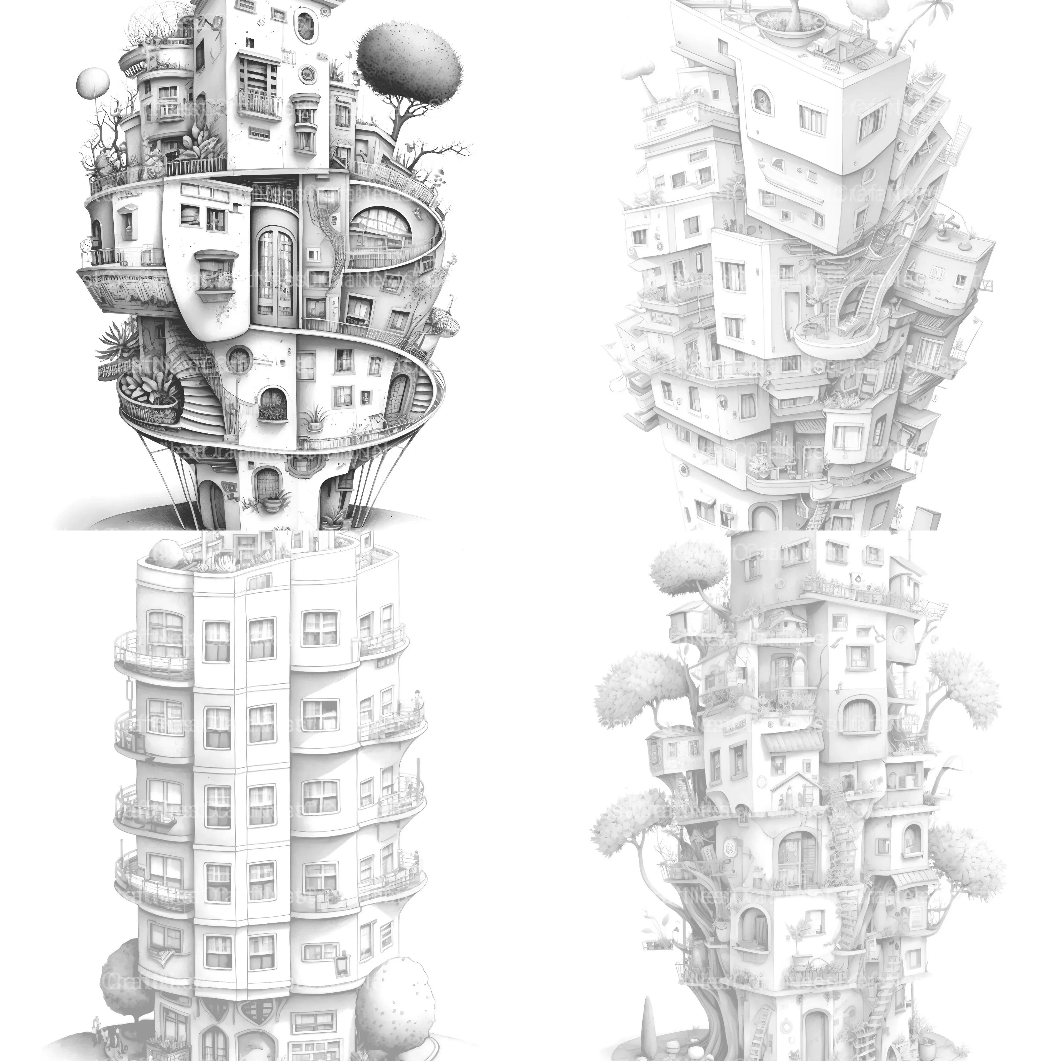 Condominium Tiny House Coloring Book - CraftNest - Digital Crafting and Art