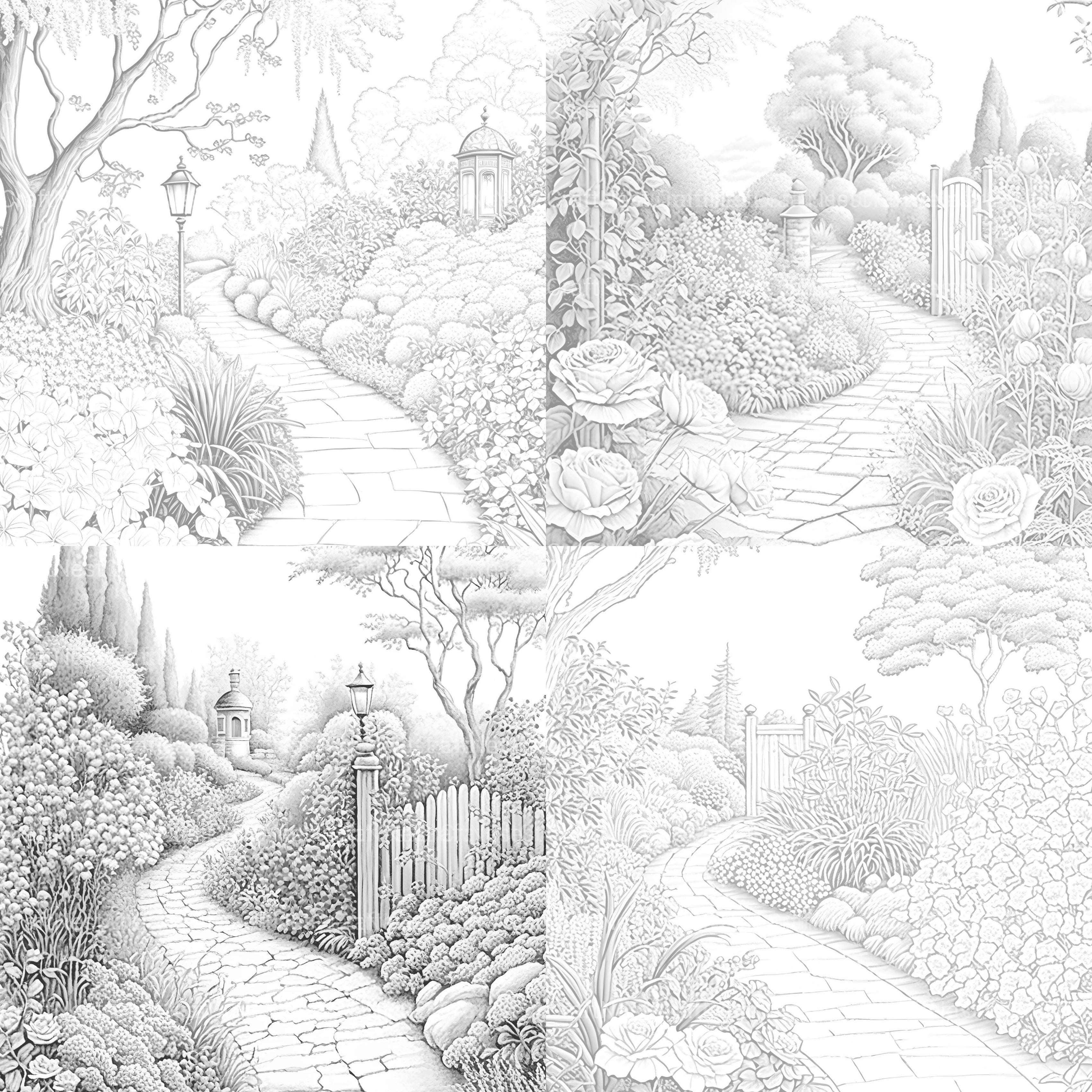 Garden Path Coloring Book - CraftNest - Digital Crafting and Art