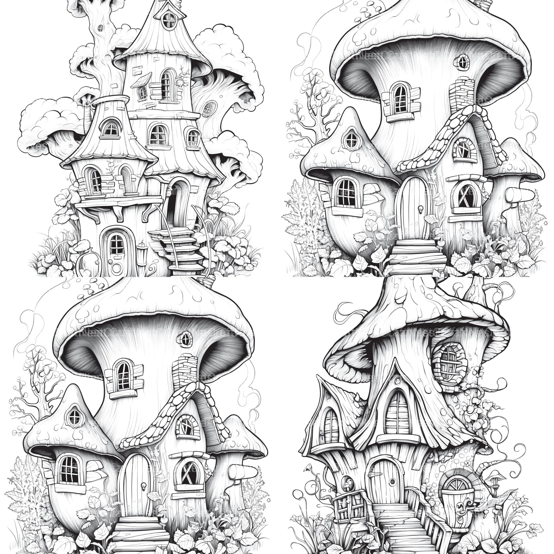 Fairy Houses Coloring Book - CraftNest - Digital Crafting and Art