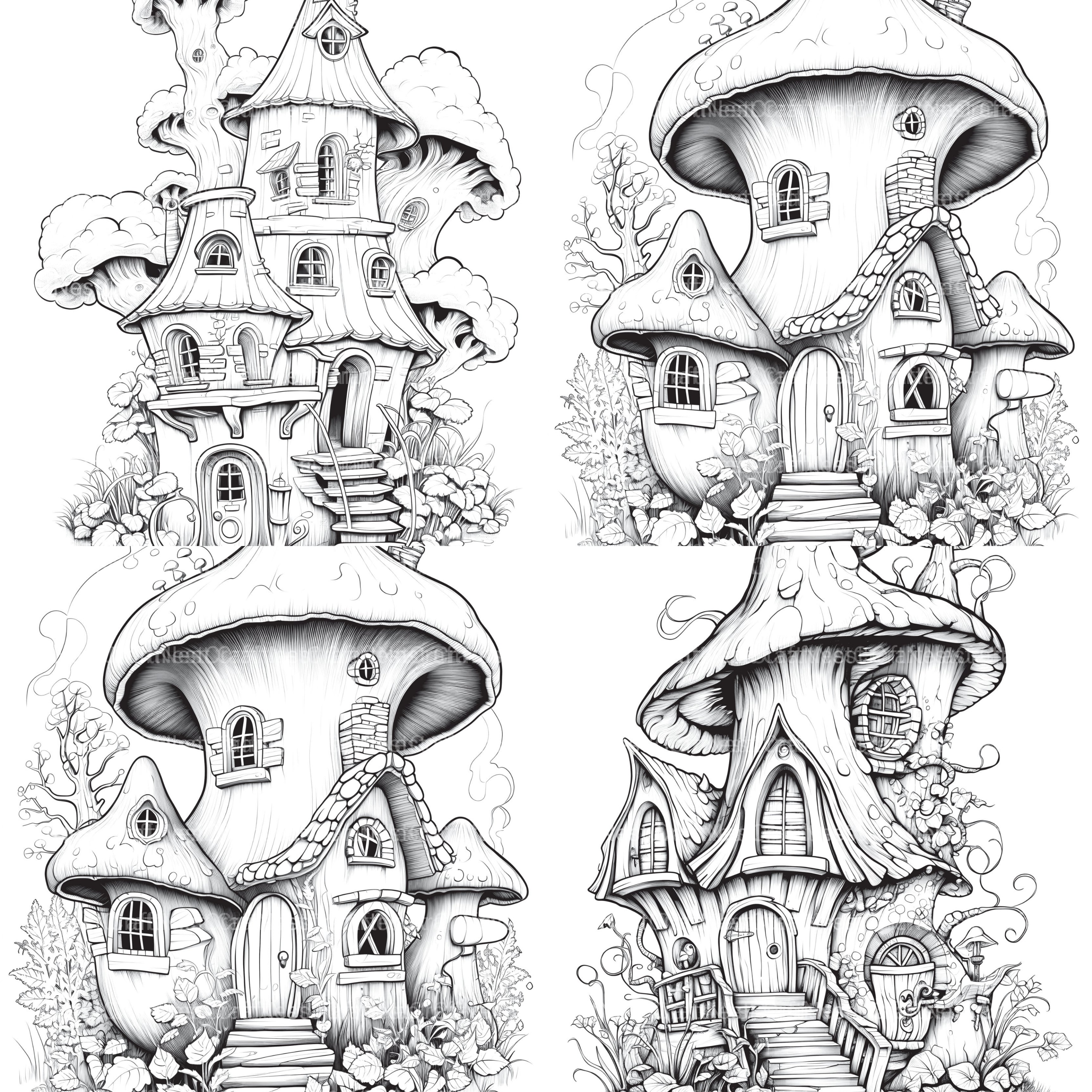 Fairy Houses Coloring Book - CraftNest - Digital Crafting and Art