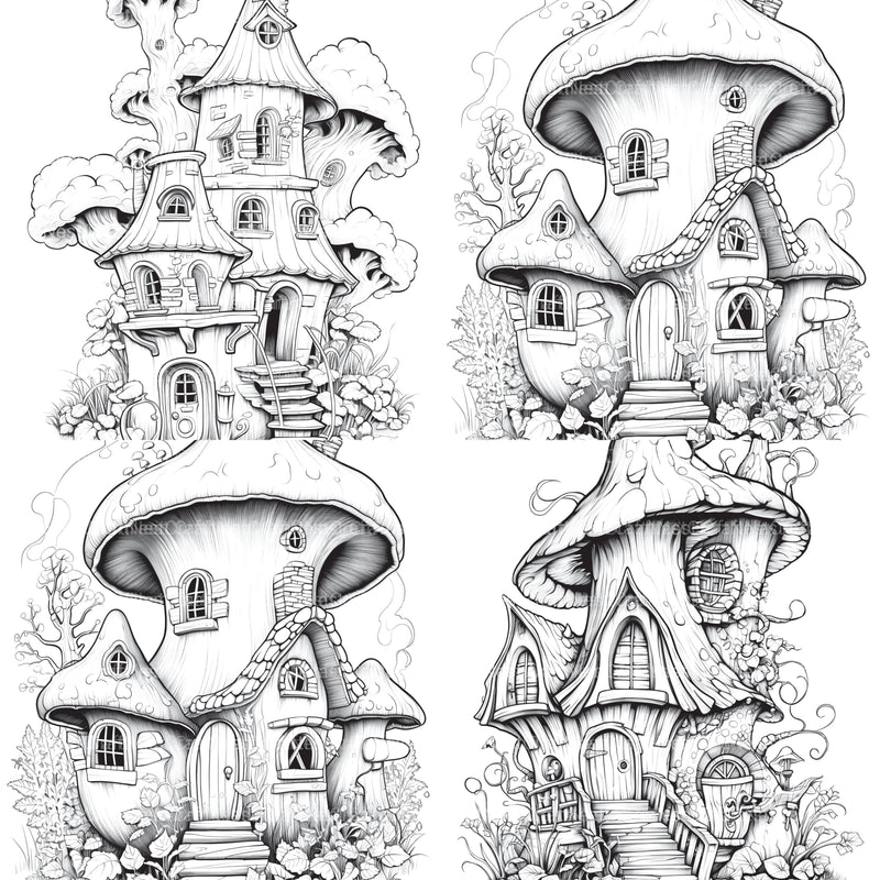 Fairy Houses Coloring Book - CraftNest - Digital Crafting and Art