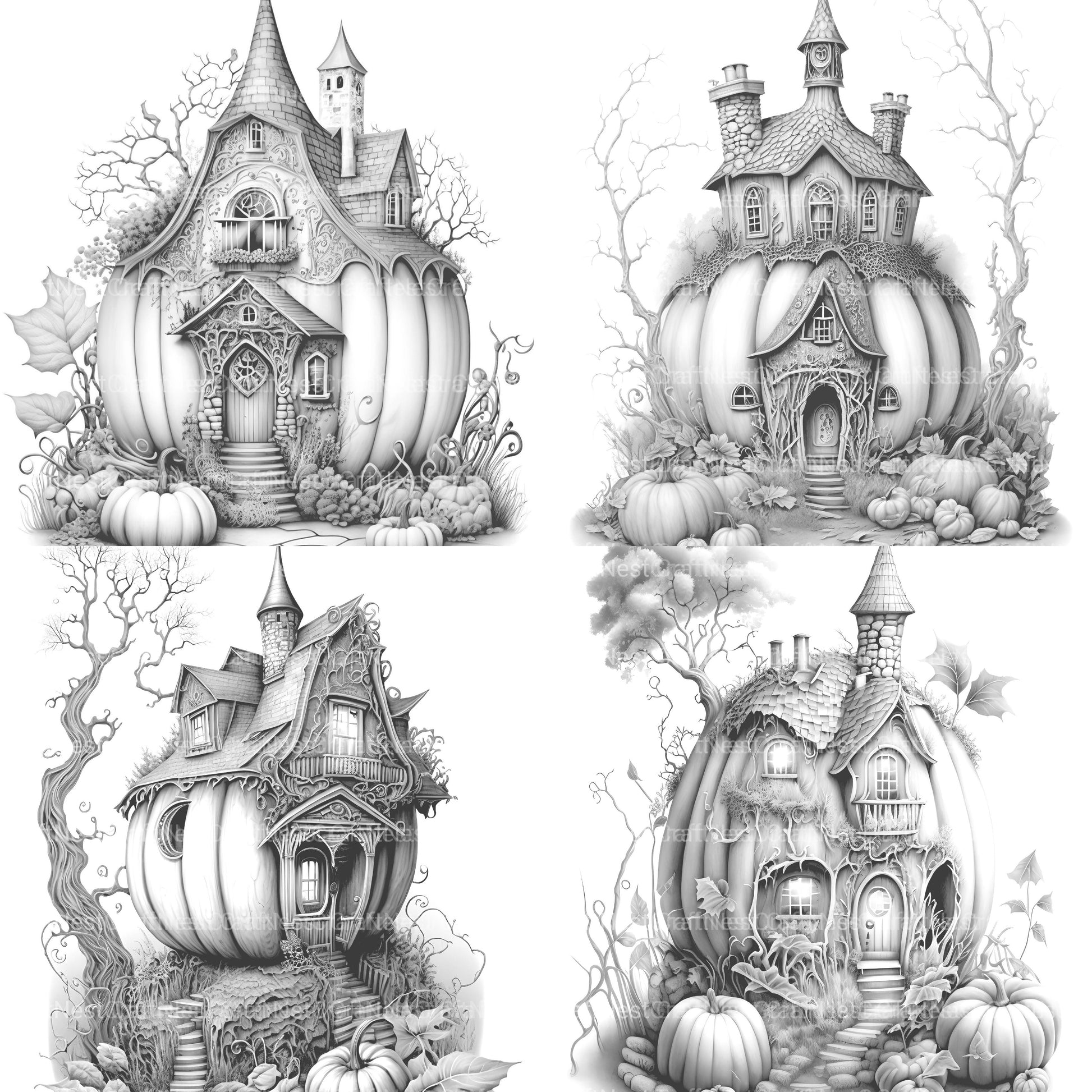 Pumpkin Fairy House Coloring Book - CraftNest - Digital Crafting and Art