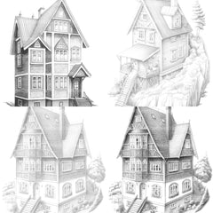 Norwegian Tiny House Coloring Book - CraftNest - Digital Crafting and Art