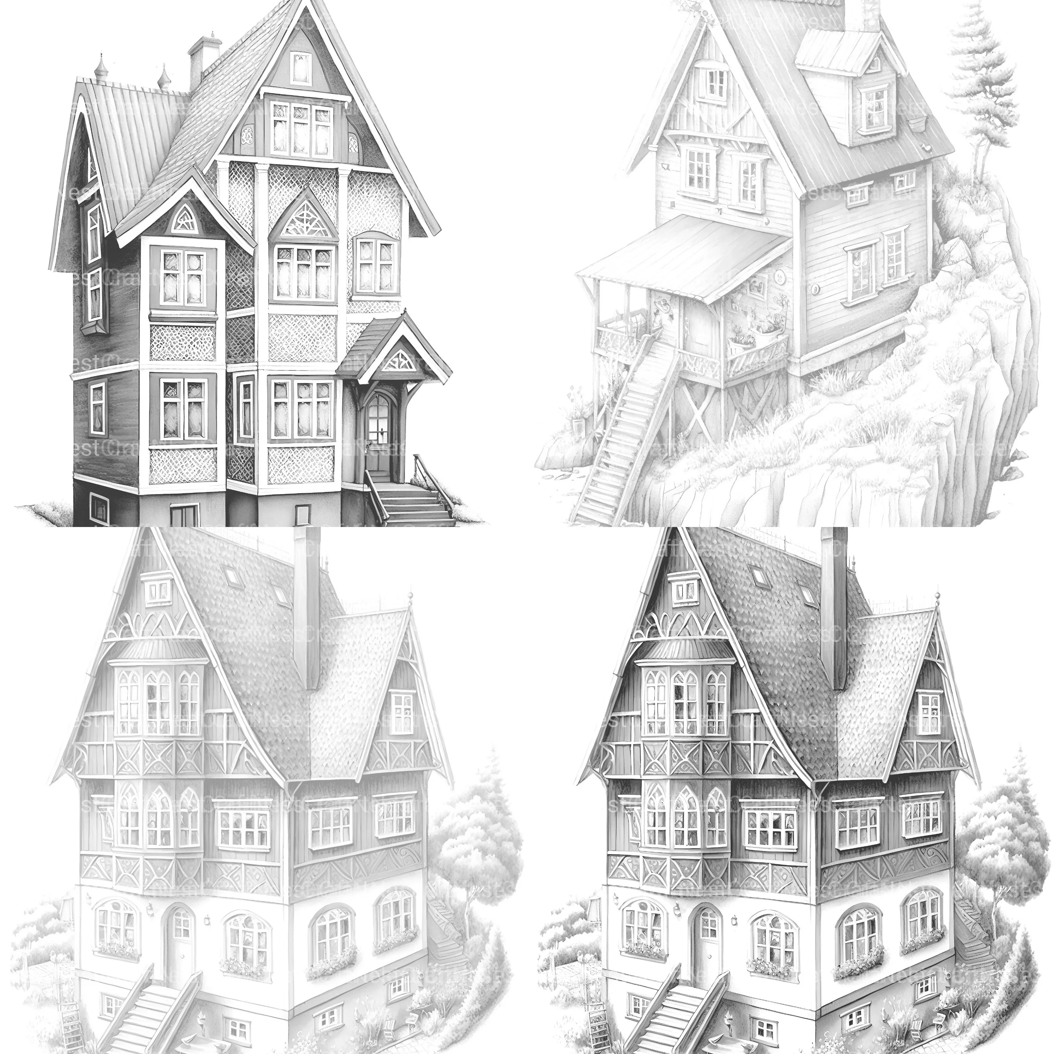 Norwegian Tiny House Coloring Book - CraftNest - Digital Crafting and Art