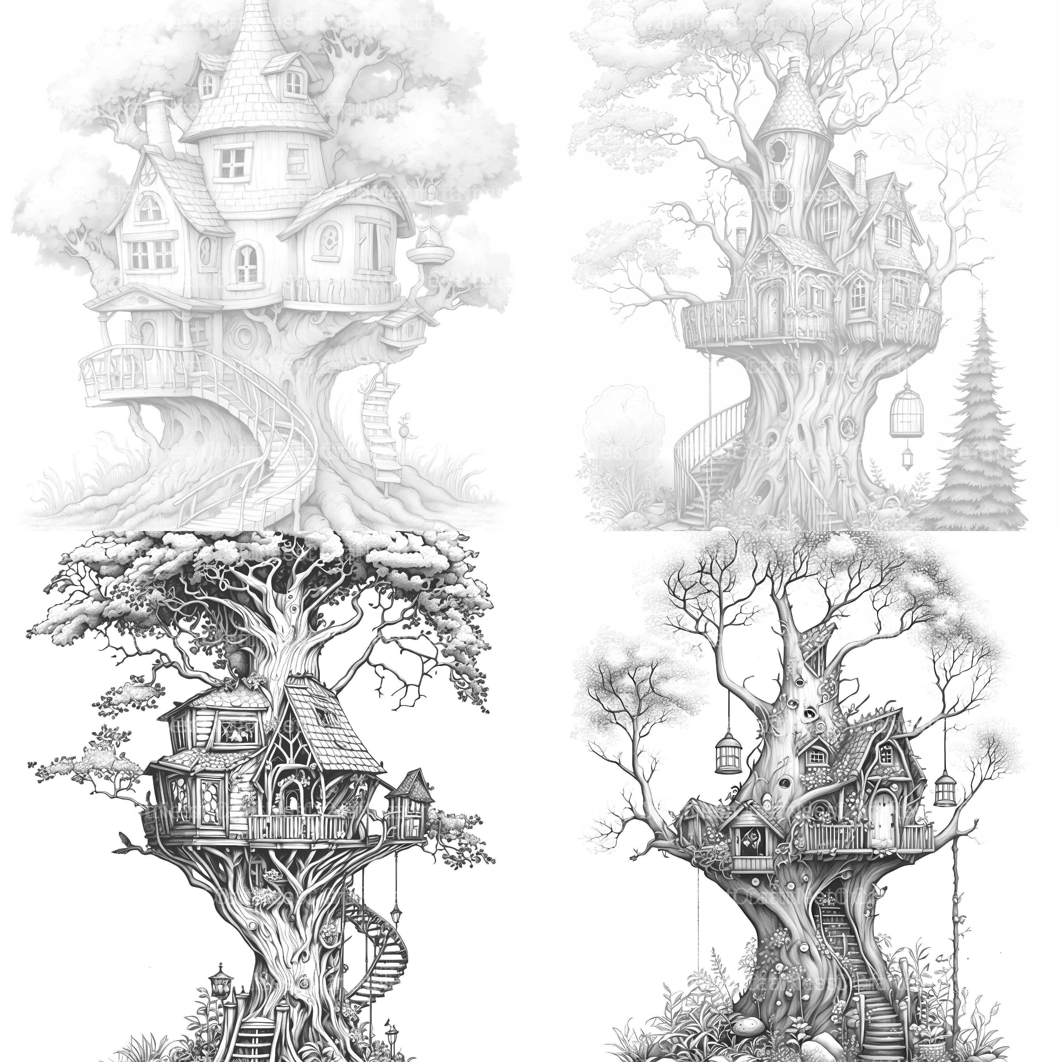 Treehouse Coloring Book 2 - CraftNest - Digital Crafting and Art