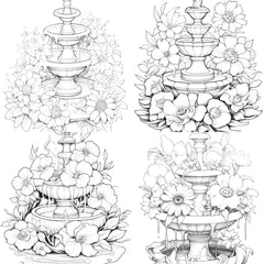 Blooming Fountain Coloring Book - CraftNest - Digital Crafting and Art