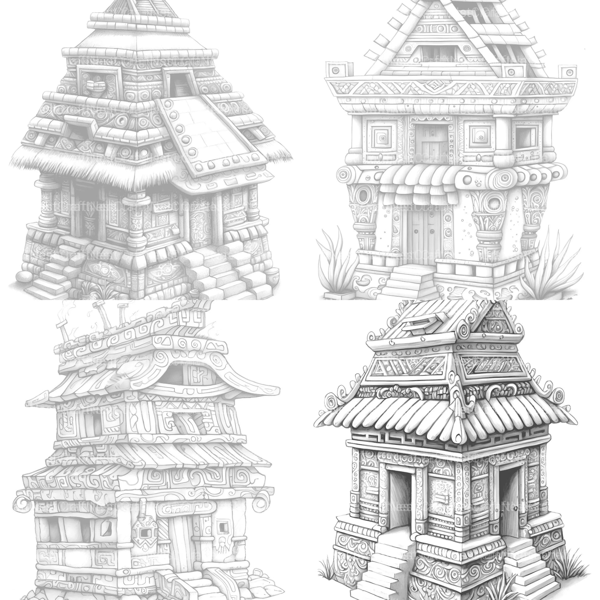 Castle Tiny House Coloring Book - CraftNest - Digital Crafting and Art