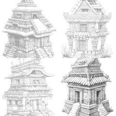 Castle Tiny House Coloring Book - CraftNest - Digital Crafting and Art