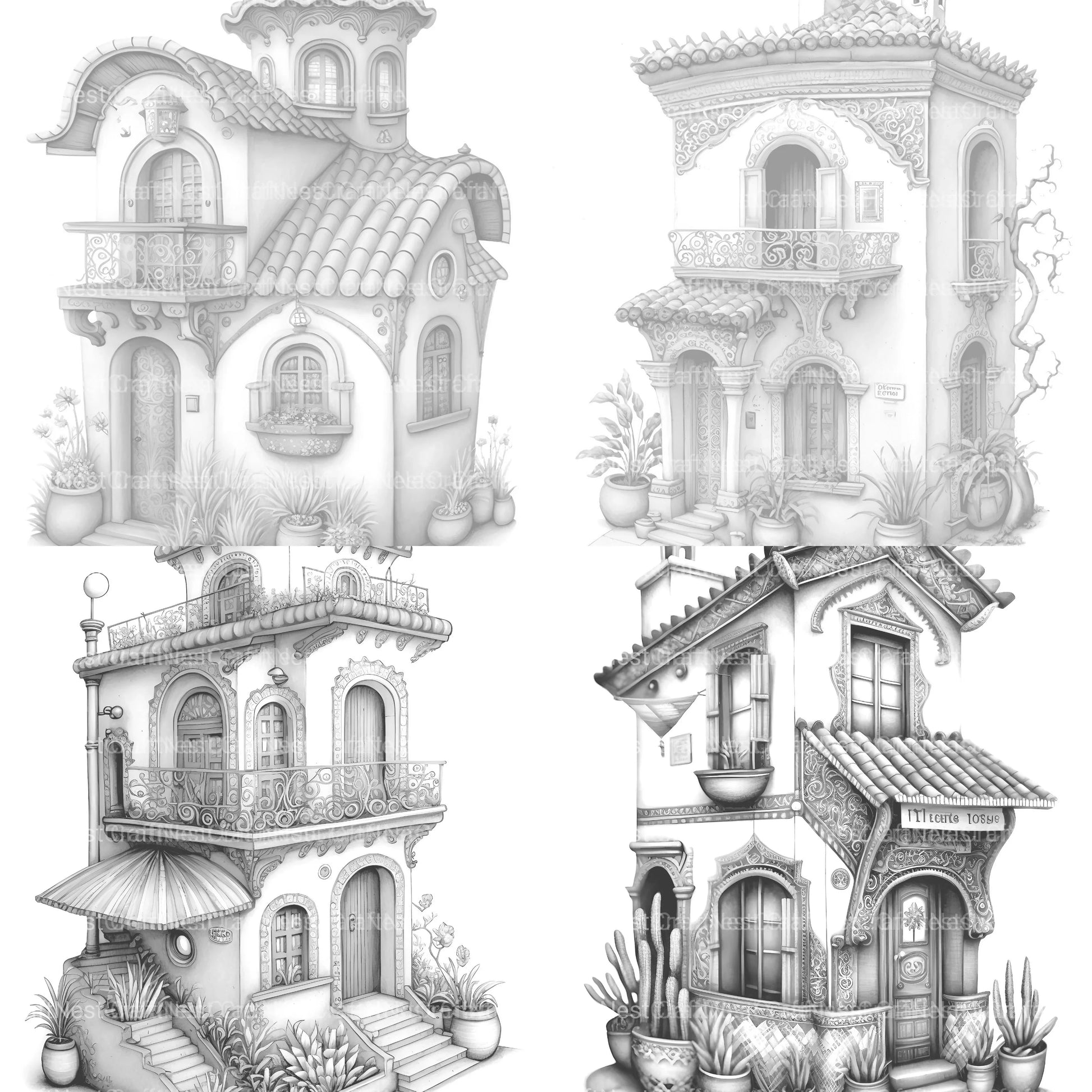 Mexican Tiny House Coloring Book - CraftNest - Digital Crafting and Art