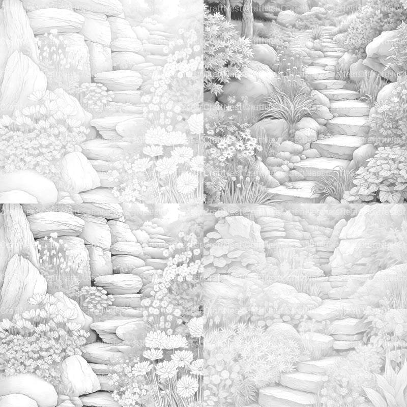 Rock Garden Coloring Book - CraftNest - Digital Crafting and Art