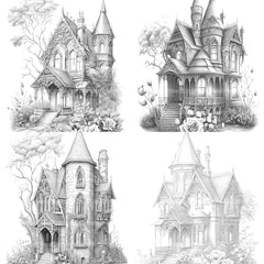 Gothic House Coloring Book - CraftNest - Digital Crafting and Art
