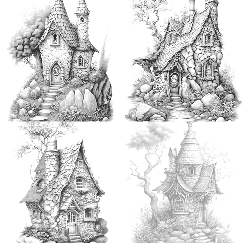 Stone Fairy House Coloring Book - CraftNest - Digital Crafting and Art