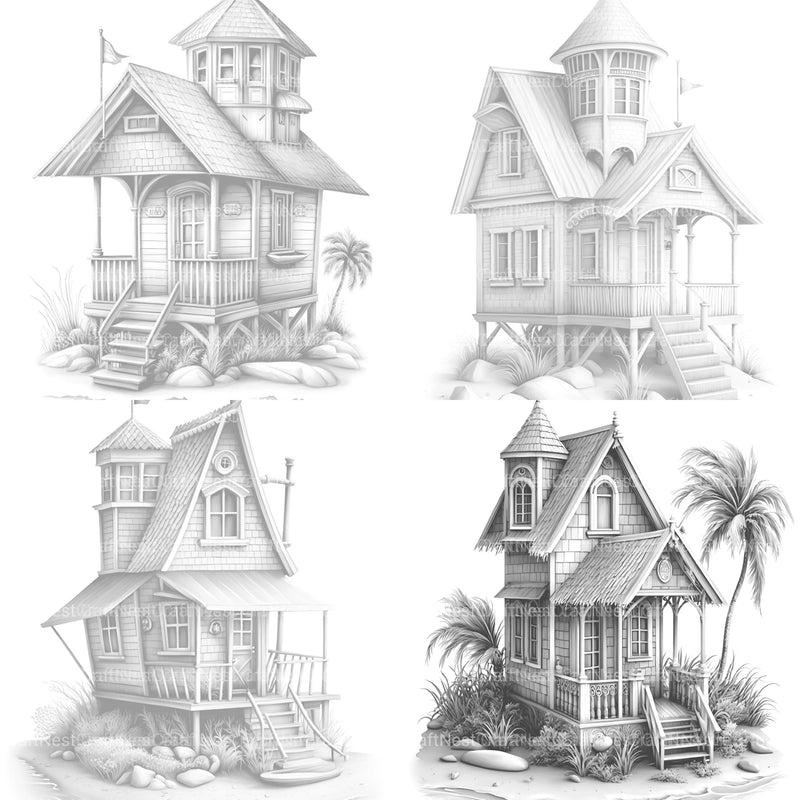 Beach House Coloring Book - CraftNest - Digital Crafting and Art