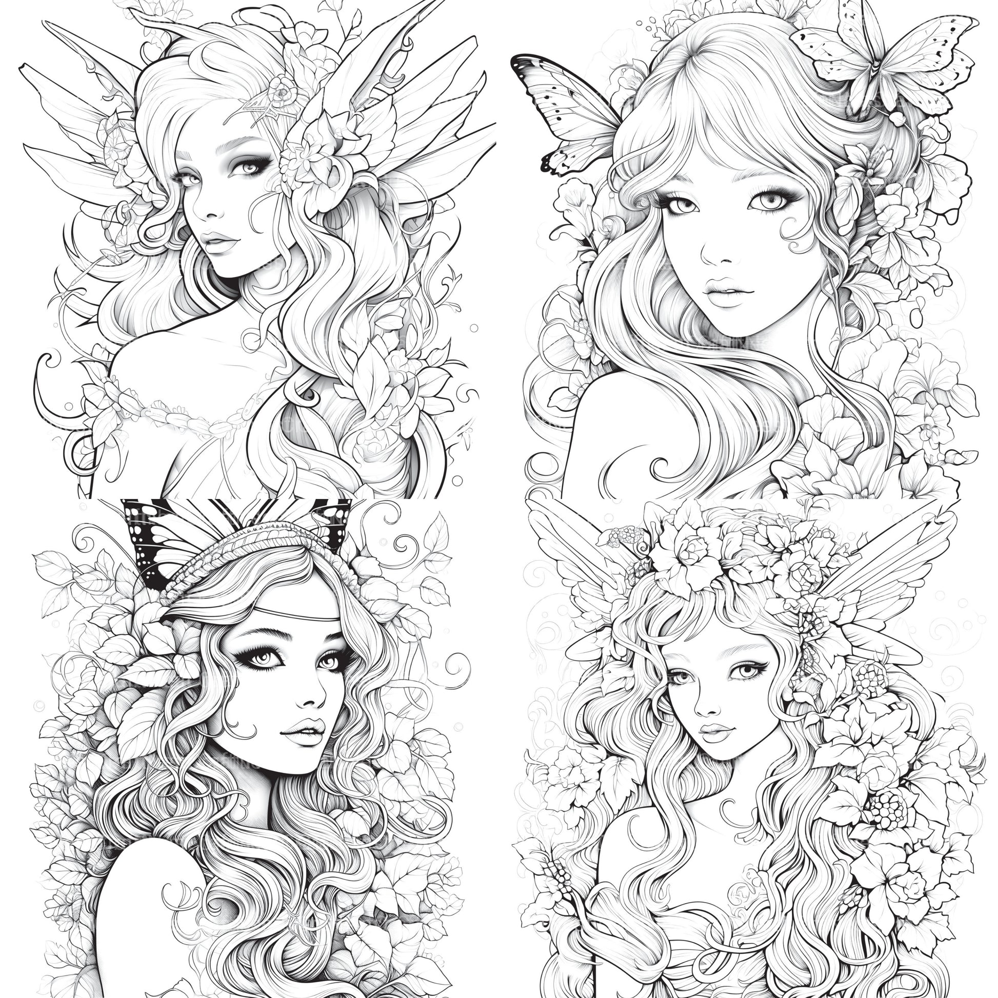 Beautiful Fairies Coloring Book - CraftNest - Digital Crafting and Art