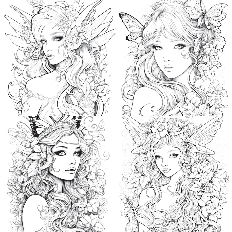 Beautiful Fairies Coloring Book - CraftNest - Digital Crafting and Art