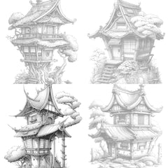 Japanese Tiny House Coloring Book - CraftNest - Digital Crafting and Art