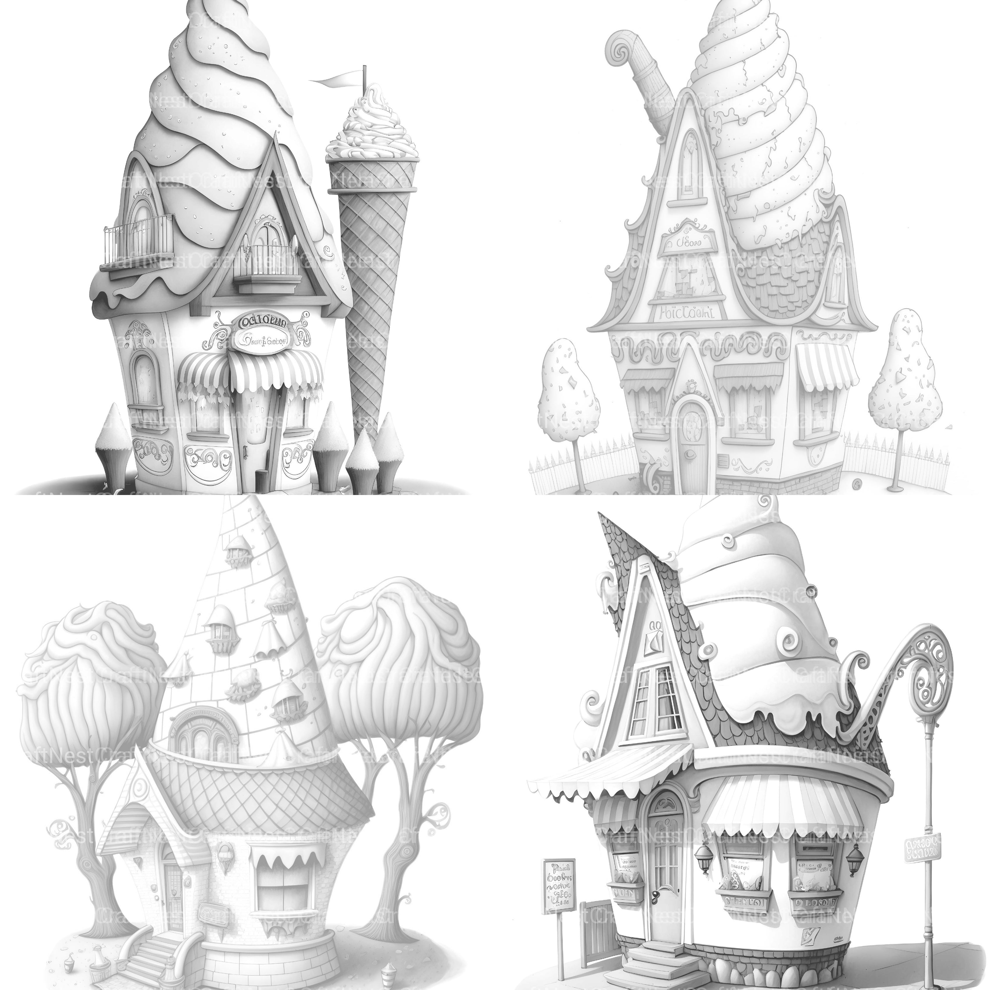 Ice Cream House Coloring Book - CraftNest - Digital Crafting and Art