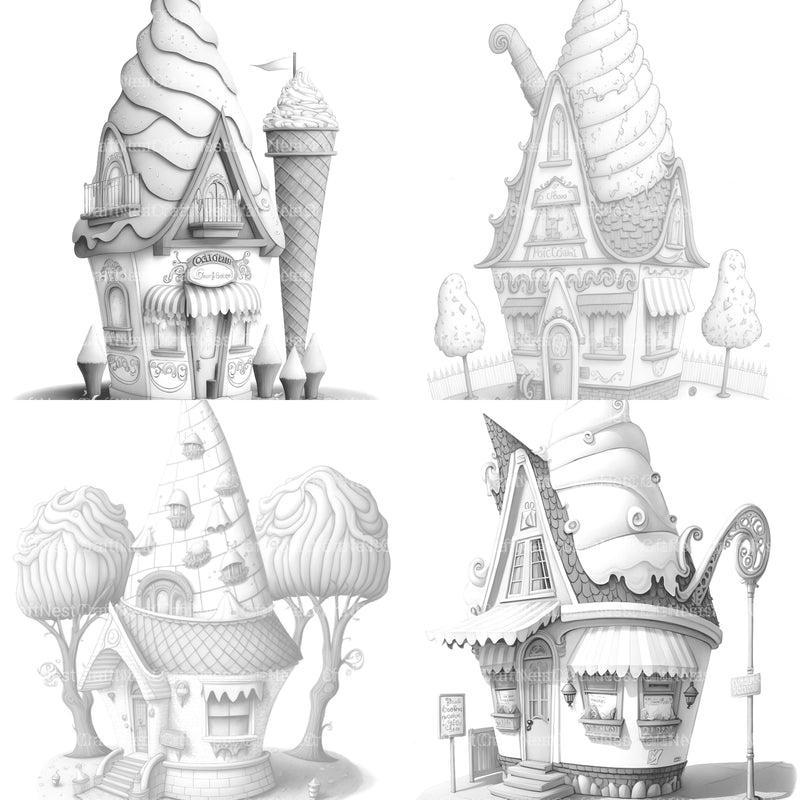 Ice Cream House Coloring Book - CraftNest - Digital Crafting and Art