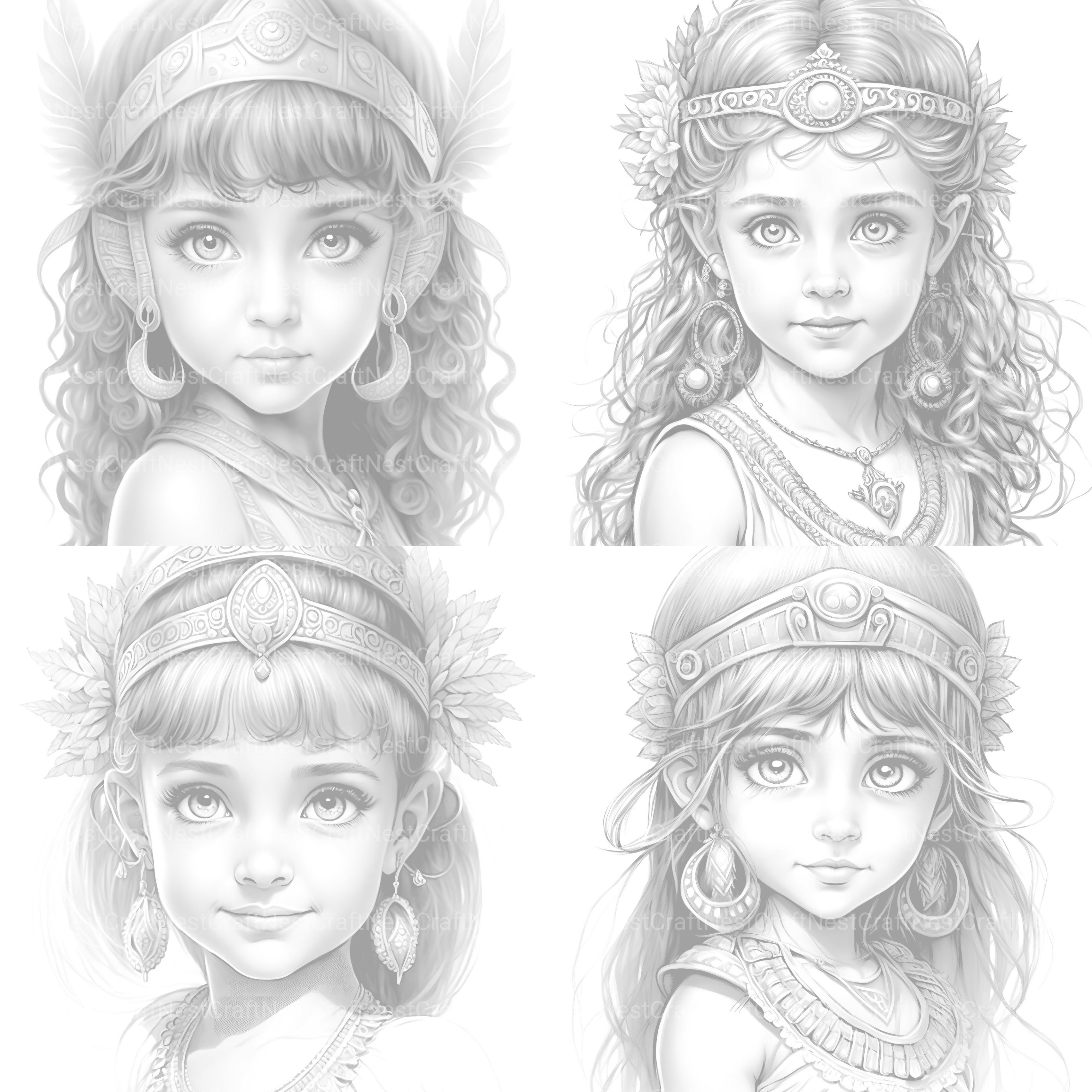 Cute Egyptian Girl Coloring Book - CraftNest - Digital Crafting and Art
