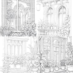 Mediterranean Windows Coloring Book - CraftNest - Digital Crafting and Art