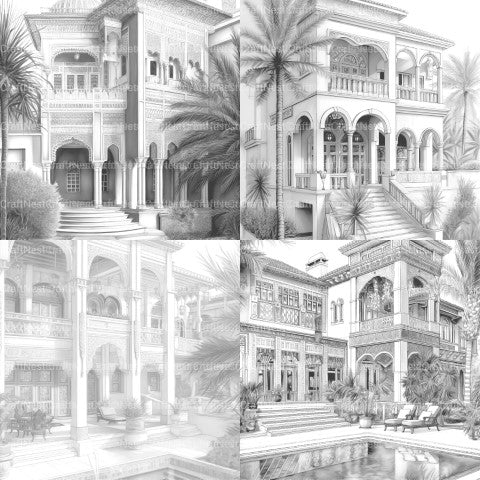 Arabian Villas Coloring Book - CraftNest - Digital Crafting and Art