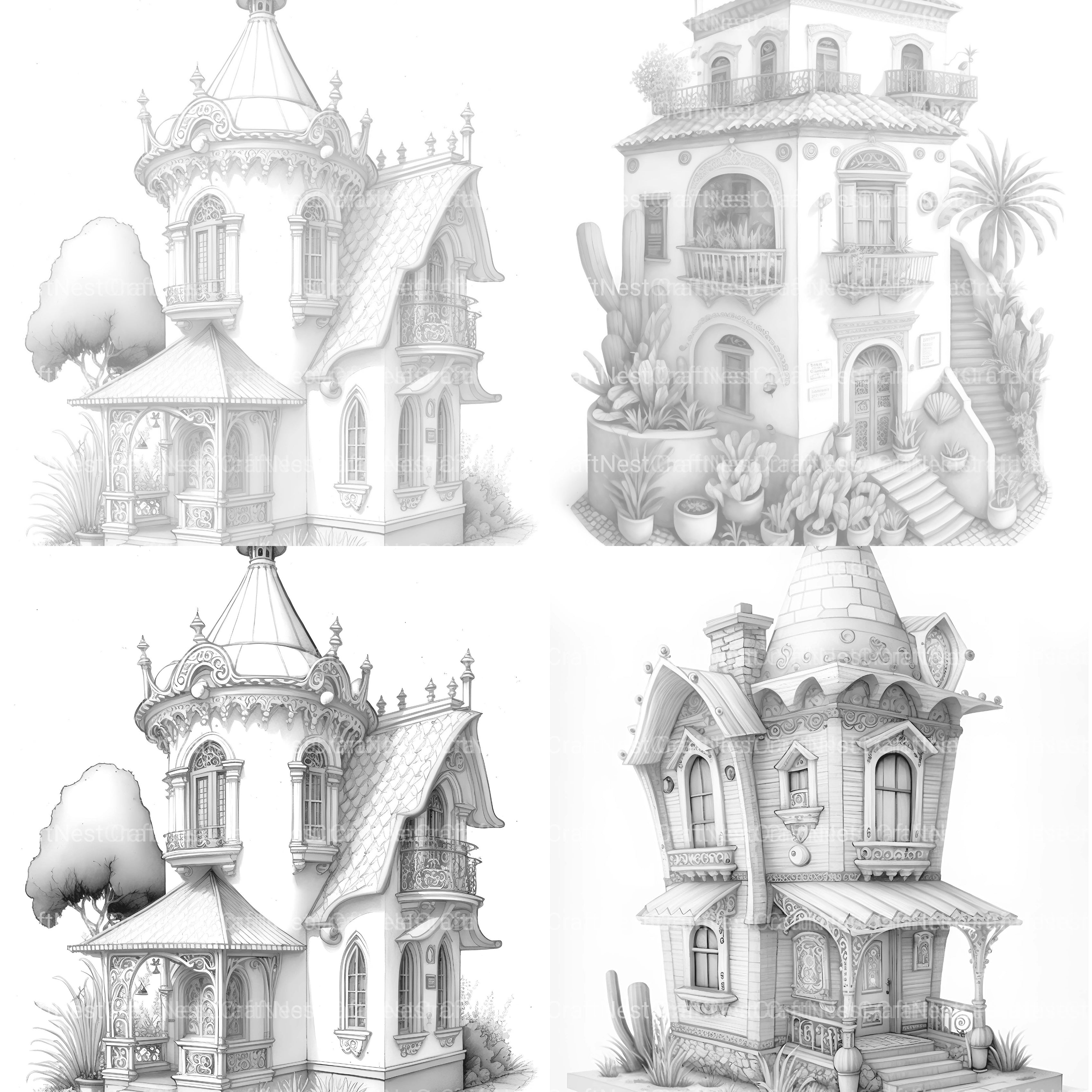 Chile Tiny House Coloring Book 1 - CraftNest - Digital Crafting and Art