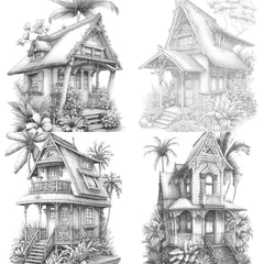 Hawaiian Tiny House Coloring Book - CraftNest - Digital Crafting and Art