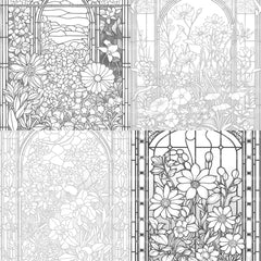 Stained Glass Garden Coloring Book - CraftNest - Digital Crafting and Art