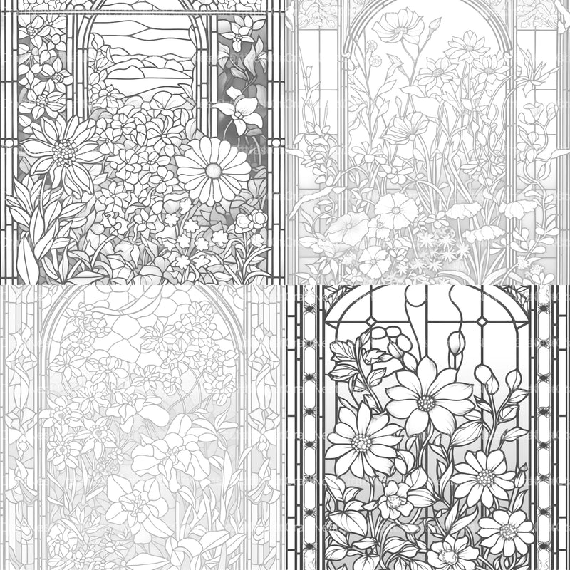 Stained Glass Garden Coloring Book - CraftNest - Digital Crafting and Art