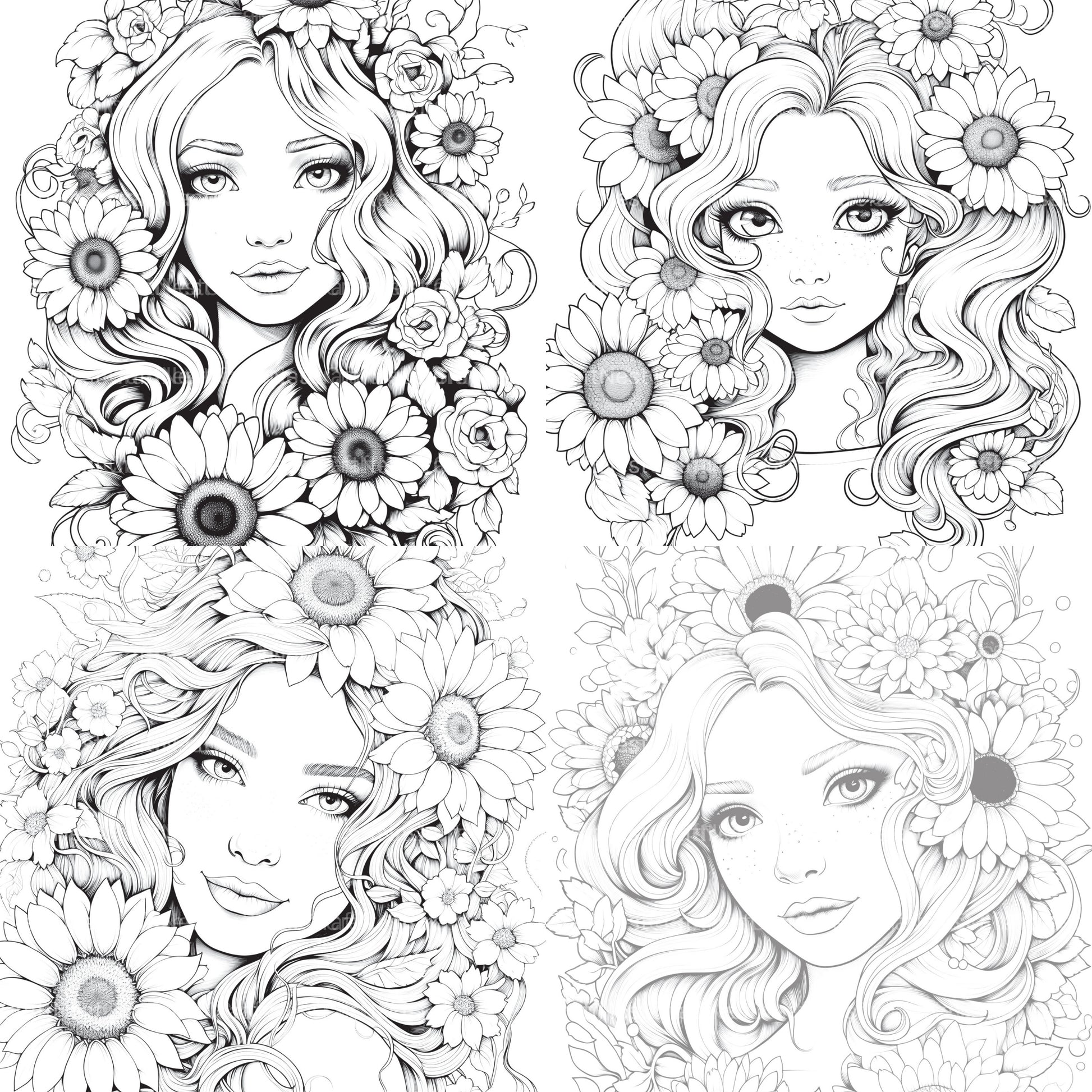 Venetian Carnival Woman Coloring Book - CraftNest - Digital Crafting and Art
