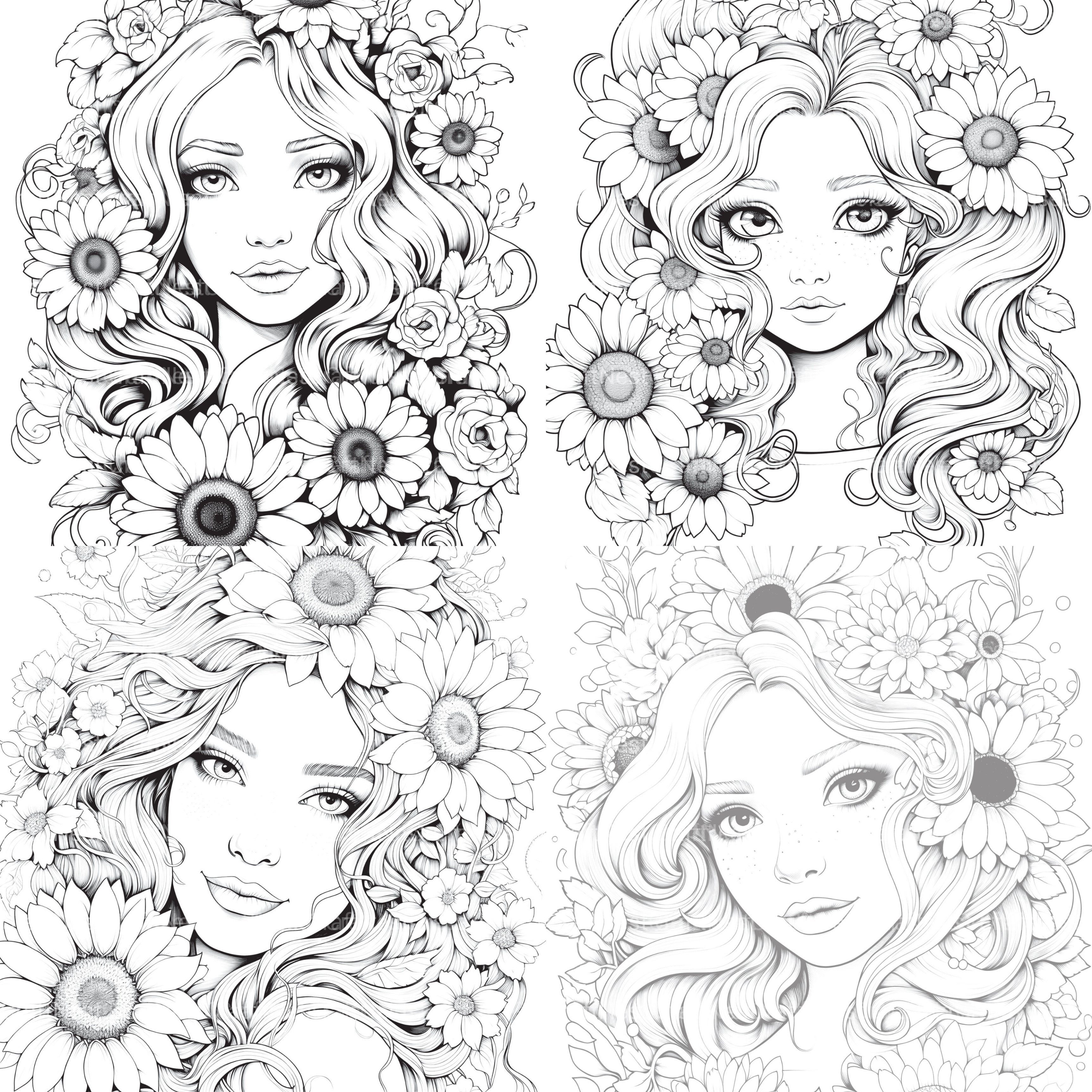 Venetian Carnival Woman Coloring Book - CraftNest - Digital Crafting and Art