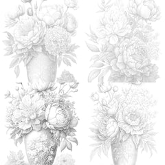 Peony Flower Coloring Book - CraftNest - Digital Crafting and Art