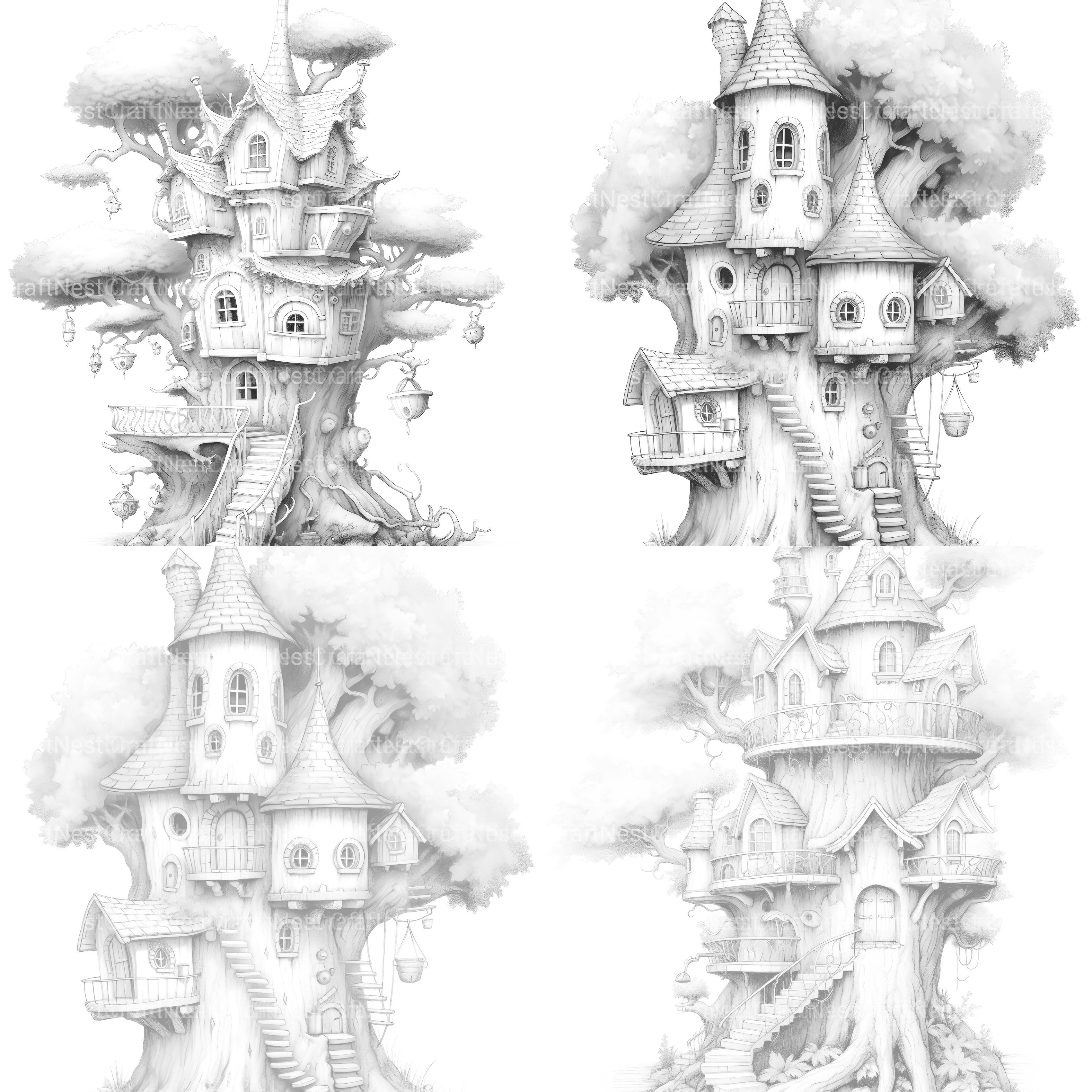 Fairy Houses 2 Coloring Book - CraftNest - Digital Crafting and Art